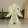 Personalised Memorial Wooden Angel Christmas Ornament, thumbnail 5 of 6