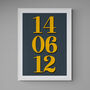 Personalised Special Date Grey And Yellow Wall Art, thumbnail 3 of 7