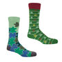 Christmas Tree Green And Jigsaw Green Men's Socks Bundle, thumbnail 1 of 6
