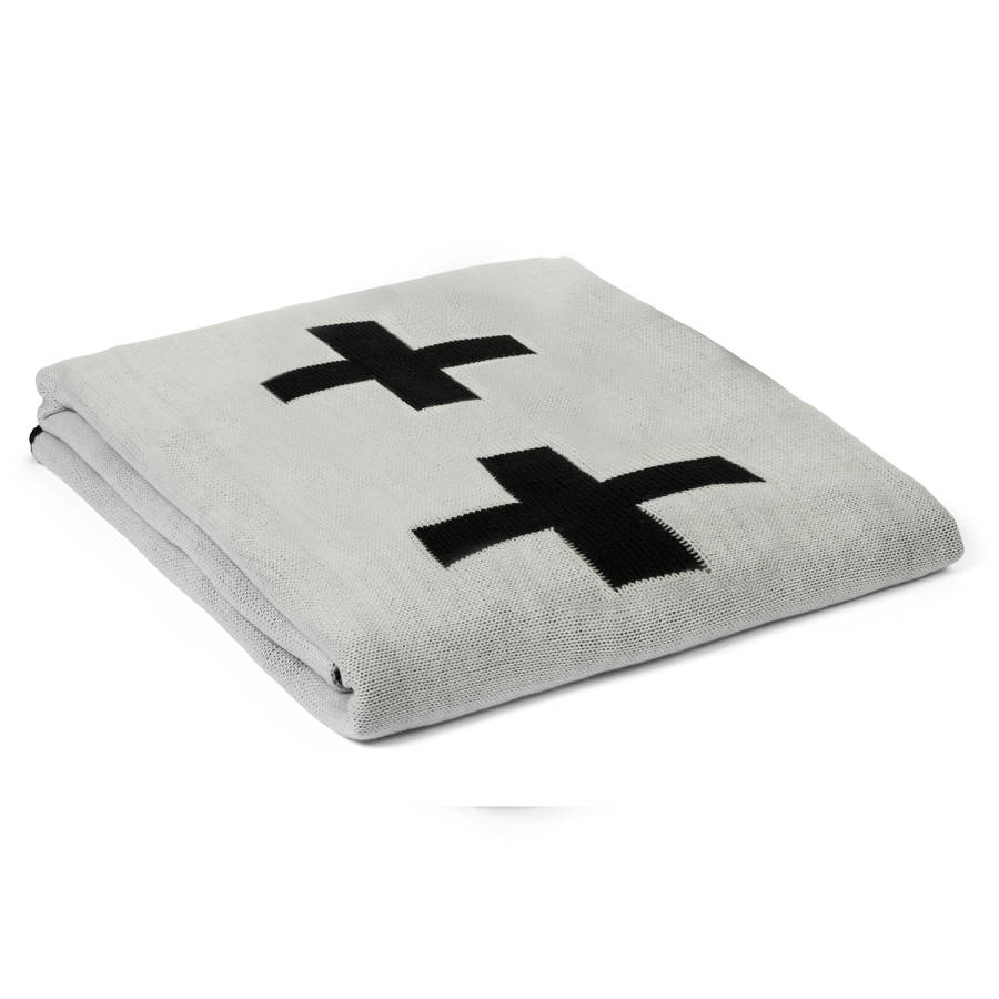 Swiss Cross Reversible Throw Blanket by In2green