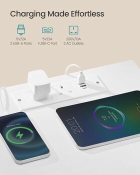 Bedside Table LED Charging Station Side End Table, 5 of 7