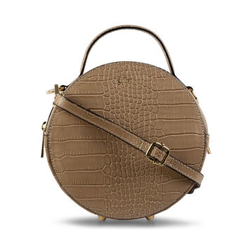 Initial Personalised Croc Leather Circle Bag, 4 of 7