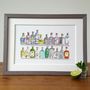 Colourful Gin Bottles Limited Edition Giclee Print, thumbnail 1 of 7