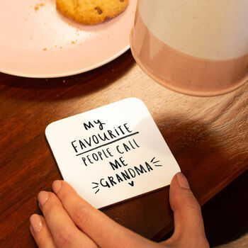 Favourite People Call Me Grandma / Grandad Coaster Set, 3 of 12