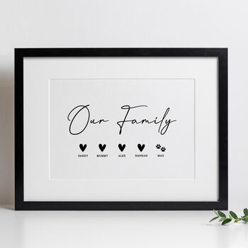 Personalised Our Family Print, Family Gift, 2 of 8