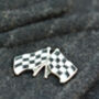 Chequer Flag Lapel Pin Badge, thumbnail 4 of 4
