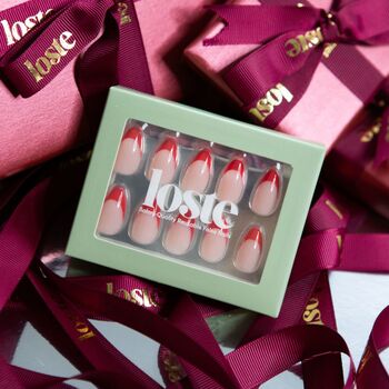 Loste Reusable Press On Nails Gift Set, Perfect Stocking Filler: Maraschino, 4 of 6