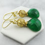 Emerald Topaz Mother Of Pearl Earrings, thumbnail 2 of 4