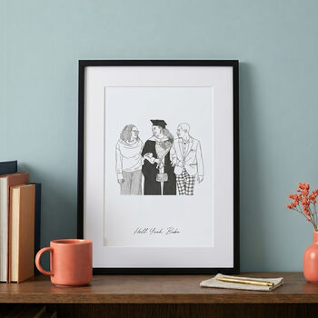 Graduate Line Drawing Portrait Print, 2 of 5