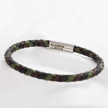 Personalised Men's Mixed Colour Leather Bracelet, 10 of 12