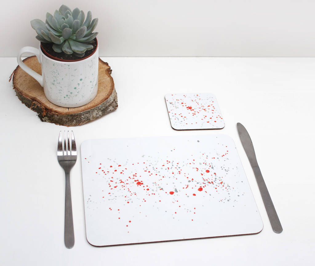 Paint Splatter Placemat Set By Rolfe & Wills