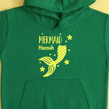 Personalised Girls Mermaid Hoodie, 2 of 7