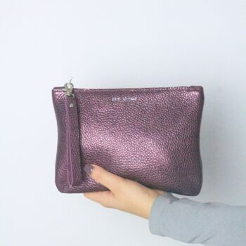 Metallic Leather Clutch Bag, 2 of 12