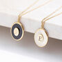 Oval Initial Necklace Pendant On Chain Gold Or Silver, thumbnail 5 of 9