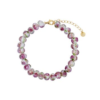 Summer Rose Glass Beaded Bracelet, 4 of 4