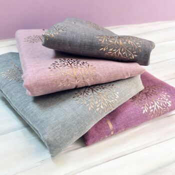Metallic Gold Mulberry Tree Of Life Scarf, 2 of 9