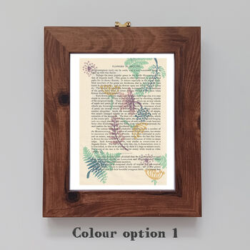 Fern Wood Block Print Vintage Book Page, 2 of 6