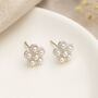 Sterling Silver Pearl Daisy Flower Stud Earrings – 7mm, thumbnail 11 of 11