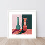 Teal And Terracotta Ceramic Vases Print, thumbnail 4 of 7