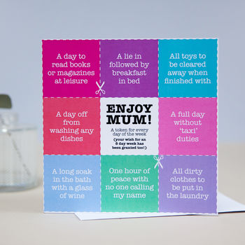 Mums Wishes Tokens Card, 8 of 8