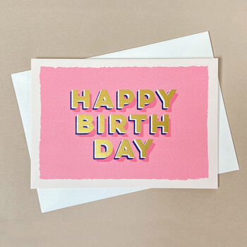 Eight Colour Block 3D Happy Birthday Card Box Set, 8 of 10