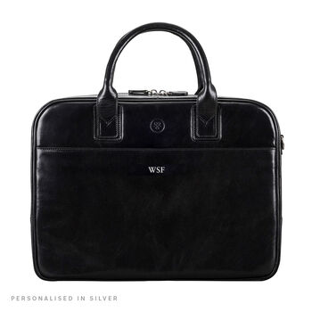 Personalised Leather Briefcase Bag For Men 'Calvino', 4 of 12