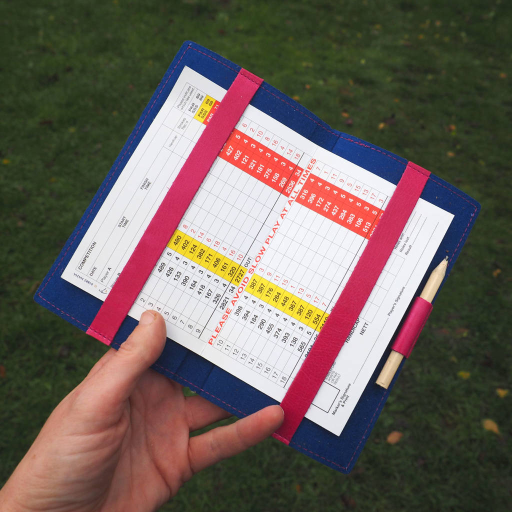 Womens Personalised Leather Golf Scorecard Holder By Stabo