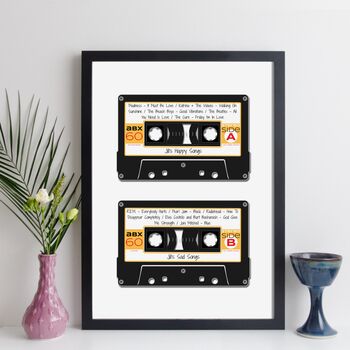 Personalised Cassette Mix Tape Print Music Lover Gift, 5 of 10