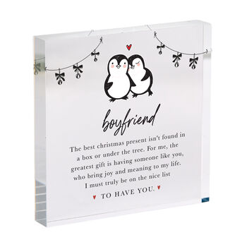 Penguin Acrylic Plaque Gift For Boyfriend Or Girlfriend, 3 of 6