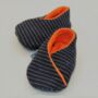 Reclaimed Eco Friendly Blue And Orange Baby Shoes, thumbnail 2 of 9