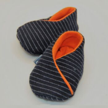 Reclaimed Eco Friendly Blue And Orange Baby Shoes, 2 of 9