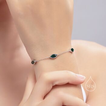 Emerald Green Cz Marquise Bracelet, 4 of 11