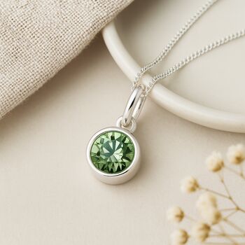 Personalised August Birthstone Necklace In Sterling Silver, 4 of 10