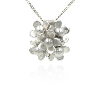 Sterling Silver Flower Cluster Necklace, 3 of 5