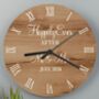 Personalised Happily Ever After Wooden Effect Clock, thumbnail 2 of 2