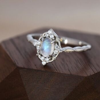 Vintage Inspired Genuine Moonstone Ring, 5 of 11