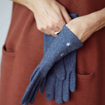 Embroidered Stars Ladies Gloves, 7 of 12