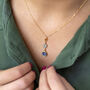 Gold Plated Three Generations Birthstone Necklace, thumbnail 1 of 9