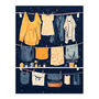 When Life Gives You Lemon Laundry Blue Wall Art Print, thumbnail 6 of 6