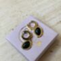Dangle Hoop Emerald Green Earrings, thumbnail 5 of 6
