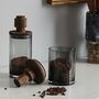Smoked Glass And Wooden Topped Storage Jars, thumbnail 1 of 1