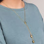 Gold Plated Acorns Long Lariat Necklace, thumbnail 2 of 5