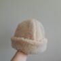 Pure Merino Wool Beanie Hat In Pastel Beige, thumbnail 1 of 5