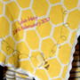 Personalised Knitted Bee Baby Blanket, thumbnail 4 of 6