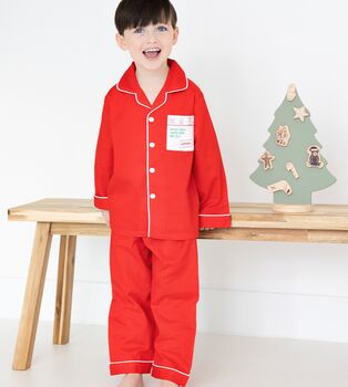 Personalised Matching Red Christmas Pyjama For Mum And Child, 3 of 10