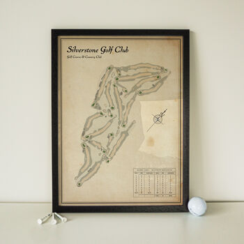 Personalised Vintage Golf Map Art For Any Golf Course, 4 of 5