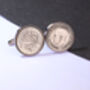 1936 90th Birthday Silver Threepence Coin Cufflinks, thumbnail 4 of 5