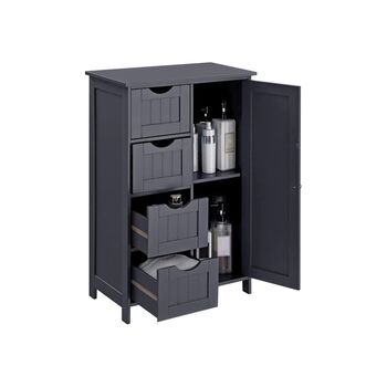 Grey Wooden Storage Cabinet With Four Drawers, 6 of 12