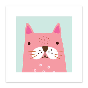 Pink Cat Art Print By Sally Payne, 3 of 8