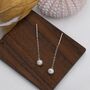 Sterling Silver Genuine Pearl Threader Earrings, thumbnail 1 of 11